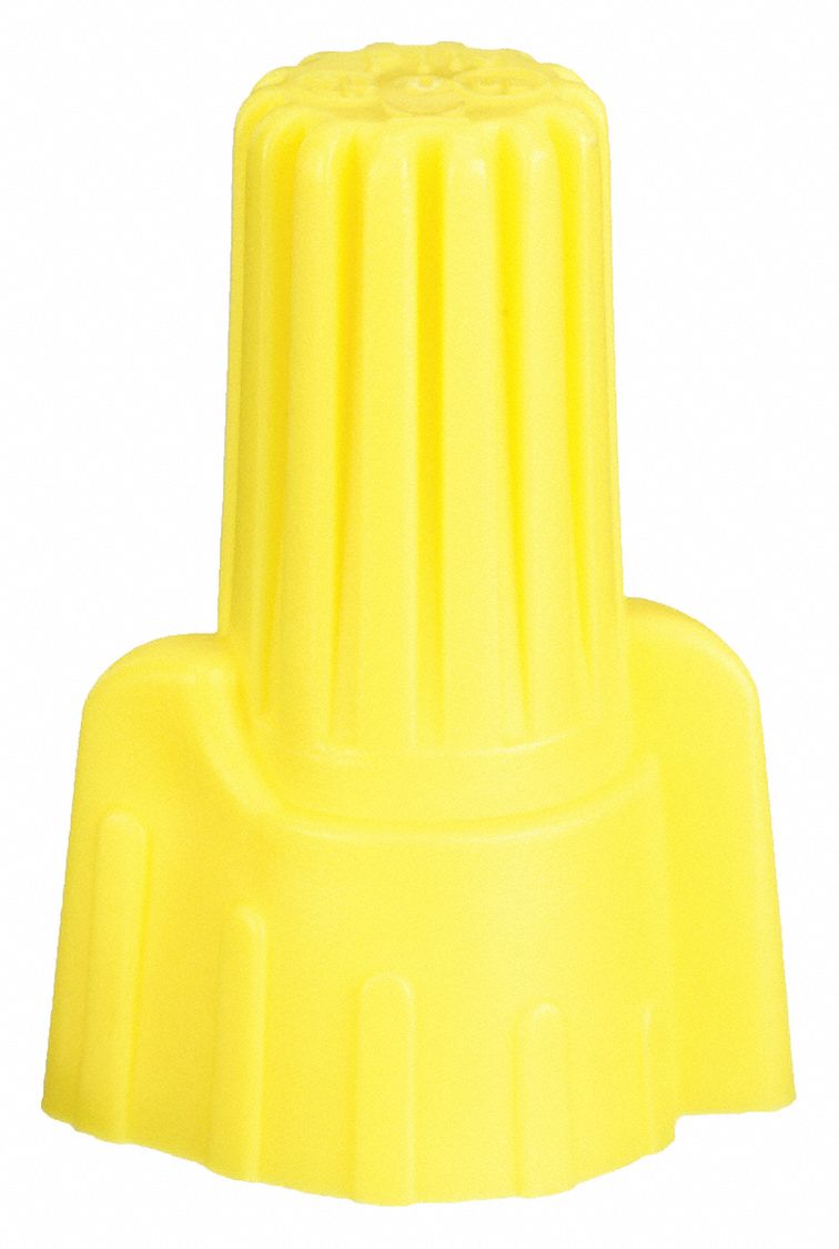 TWIST ON WIRE CONNECTOR, YELLOW, 18 AWG TO 10 AWG TWIST-ON WIRE SIZE RANGES, 100 PK