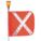 WARNING WHIP, REFLECTIVE X FLAG, LIGHT SOLD SEPARATELY, ORANGE/WHITE, 10 FT OVERALL H