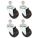 Swivel Caster Kit, 2 in Dia, Black, PK4