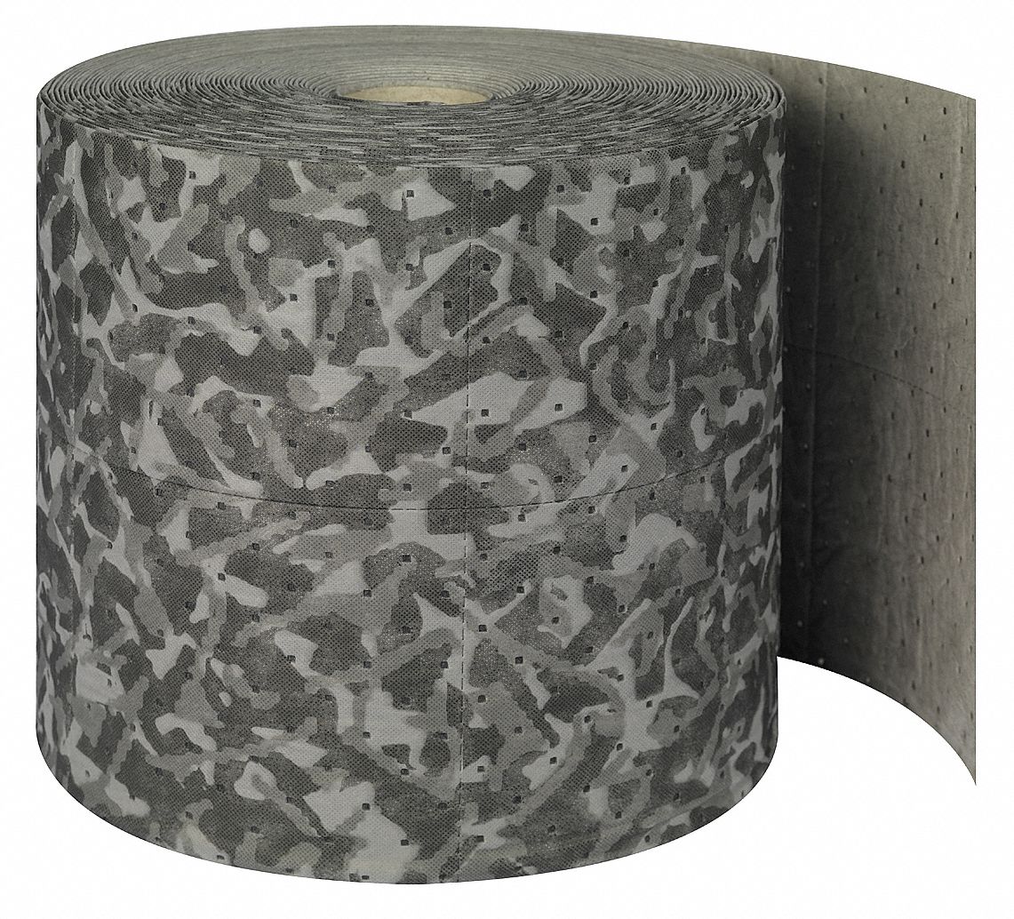 ABSORBENT ROLL, 26 GALLON, 7½ X 12 IN PERFORATED SIZE, CASE, GREY CAMOUFLAGE