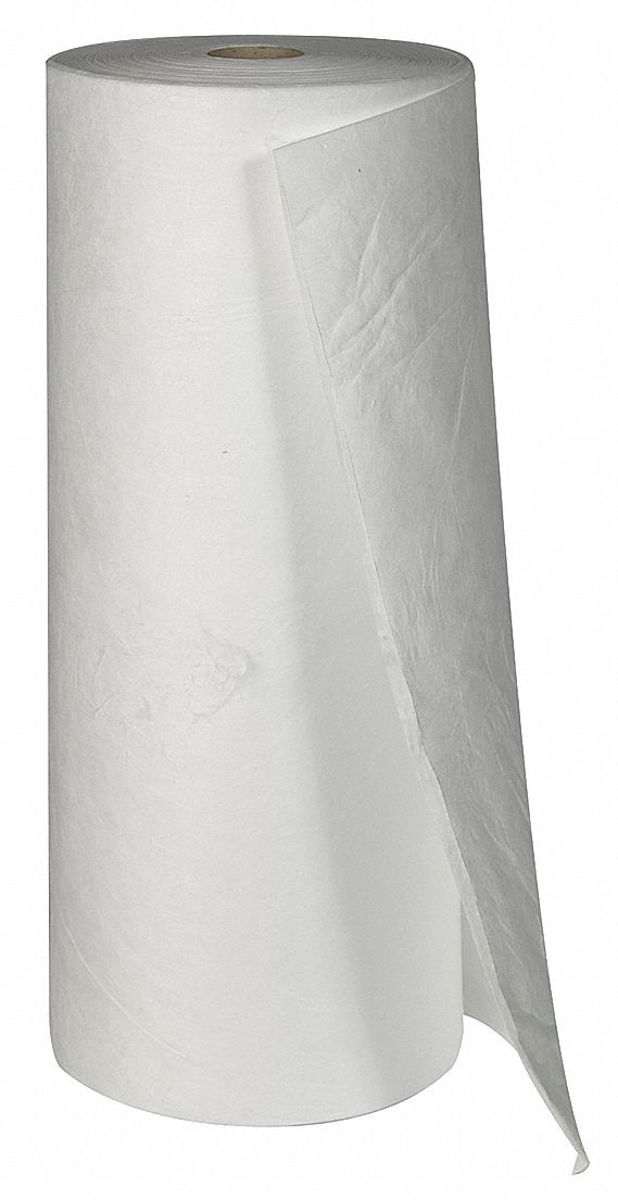 ABSORBENT ROLL, 44 GALLON CAPACITY, BALE, WHITE, OIL ONLY, 30 IN X 150 FT