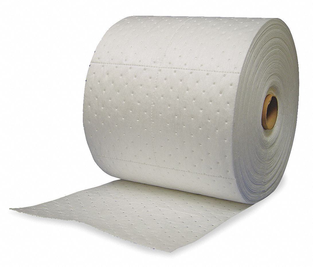 ABSORBENT ROLL, 24 GALLON CAPACITY, 15 X 18 IN PERFORATED SIZE, CASE, WHITE