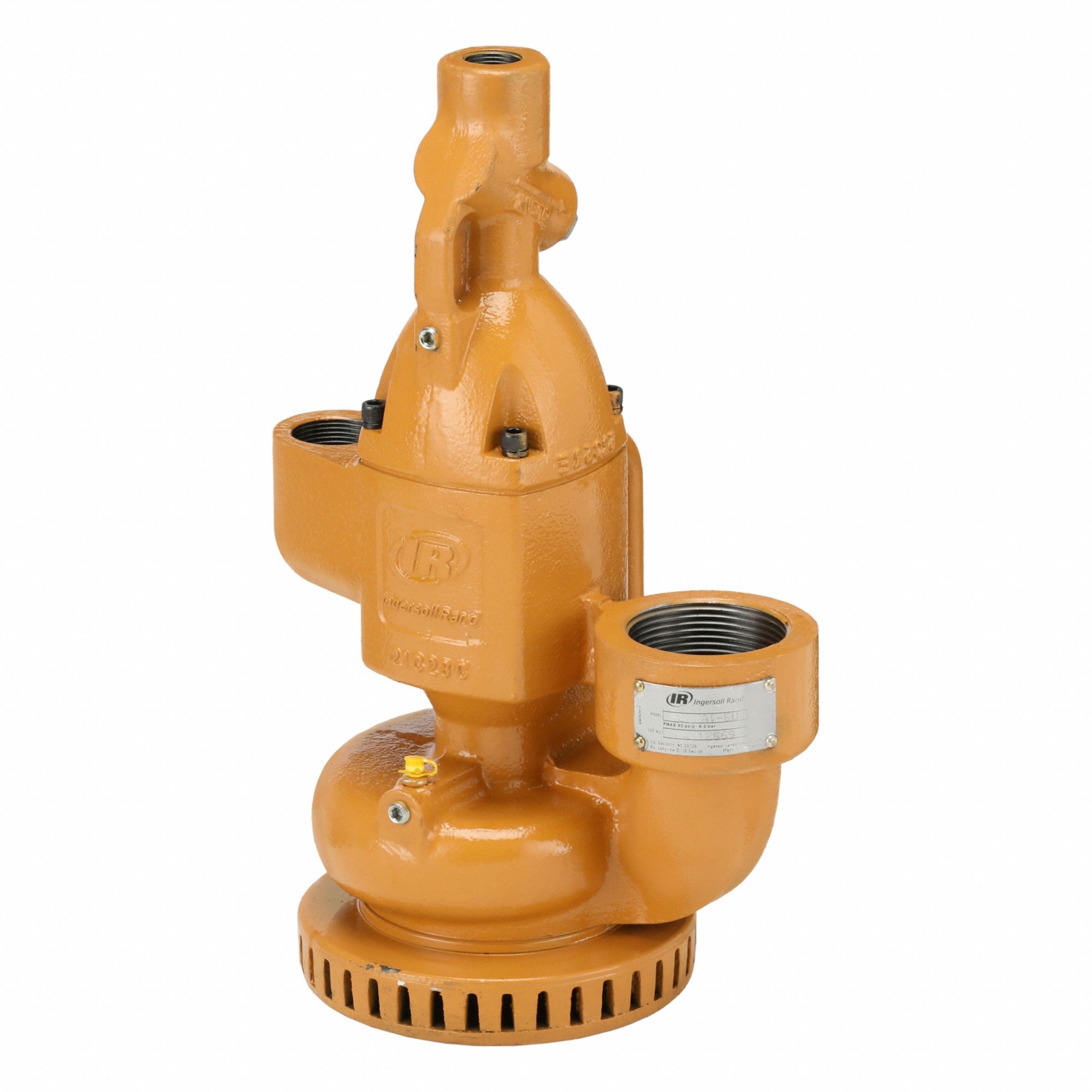 Pneumatic Utility Pump: 2 1/2 in FNPT, 200 gpm Flow Rate @ 10' of Head, 90 ft Max. Head, Air