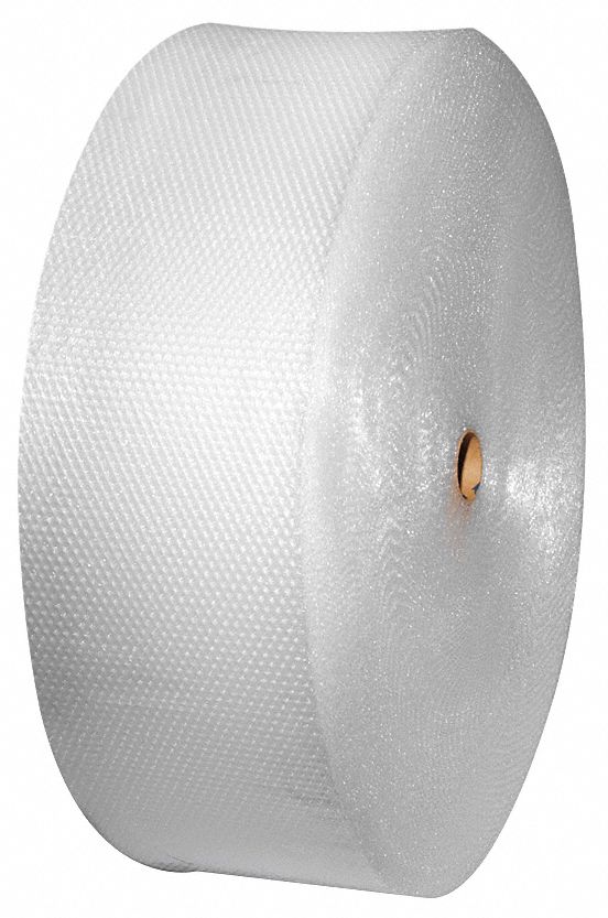 Bubble Rolls: 3/16 in Bubble Size, 24 in Roll Wd, 750 ft Roll Lg, Clear, 2 PK
