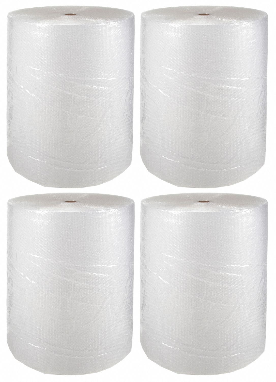 Bubble Rolls: 3/16 in Bubble Size, 12 in Roll Wd, 750 ft Roll Lg, Clear, 4 PK