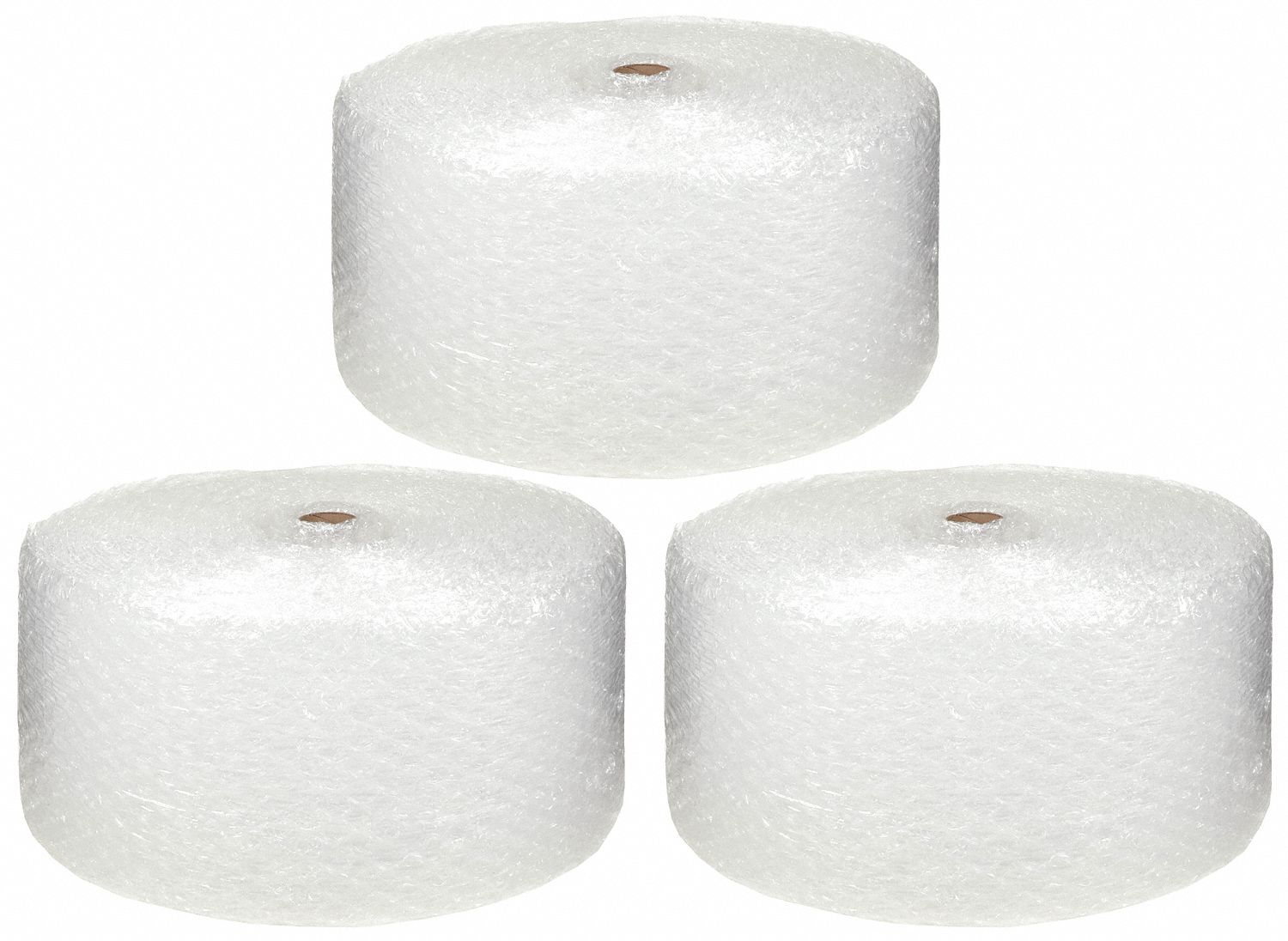 Bubble Rolls: 1/2 in Bubble Size, 16 in Roll Wd, 250 ft Roll Lg, Clear, 3 PK