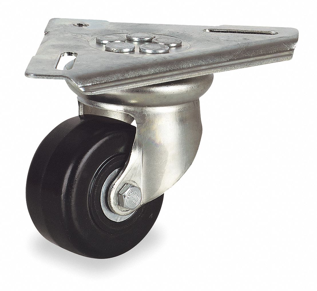 GRAINGER 33H702A Swivel Plate Caster Polyurethane 3” Wheel 450 lb Load Rating 