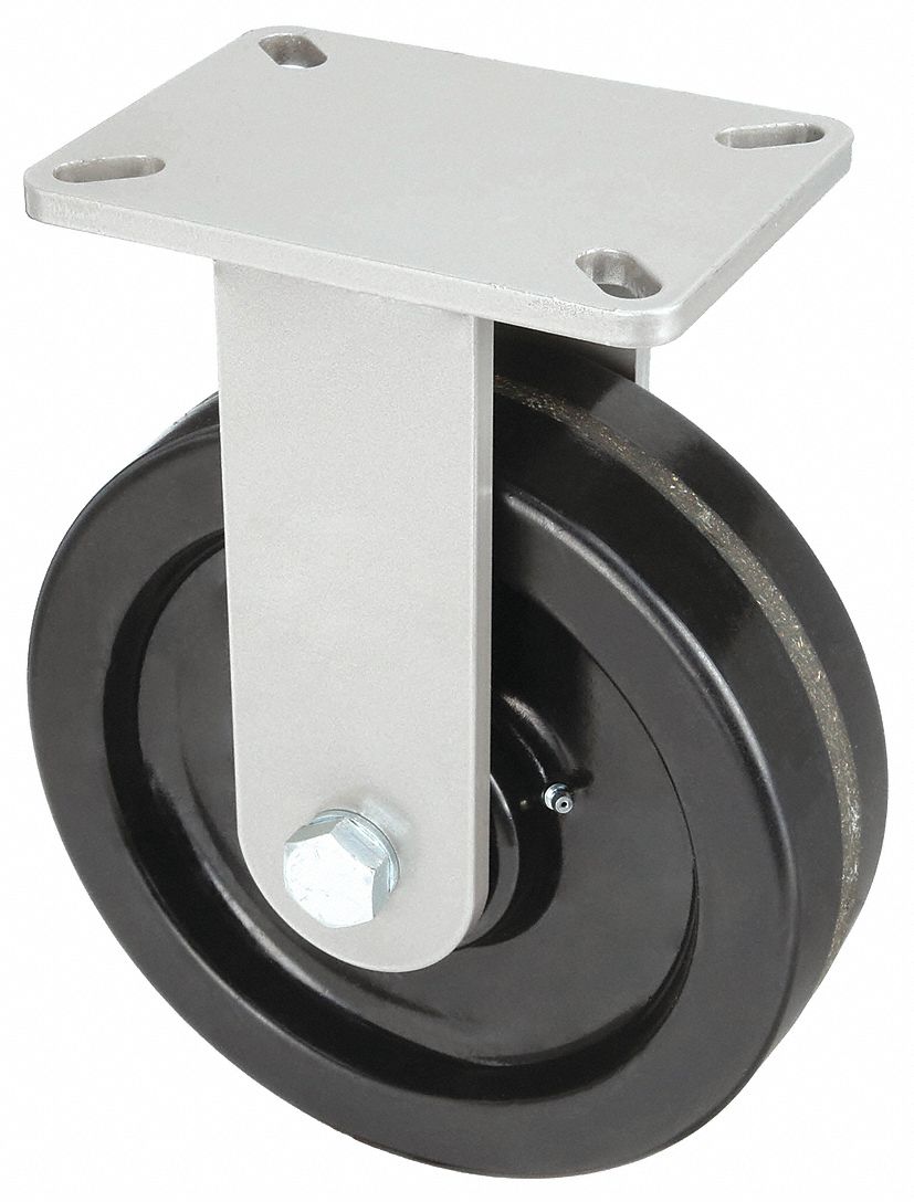 Plate Caster: Rigid, No Brake, Phenolic, 10 in Wheel Dia, 3 in Wheel Wd, Slot, Rectangle