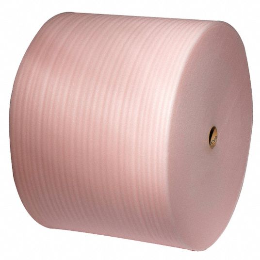 Foam Roll: 1/8 in Foam Thick, 48 in Roll Wd, 550 ft Roll Lg, Pink, 1 Rolls  per Bundle, Perforated