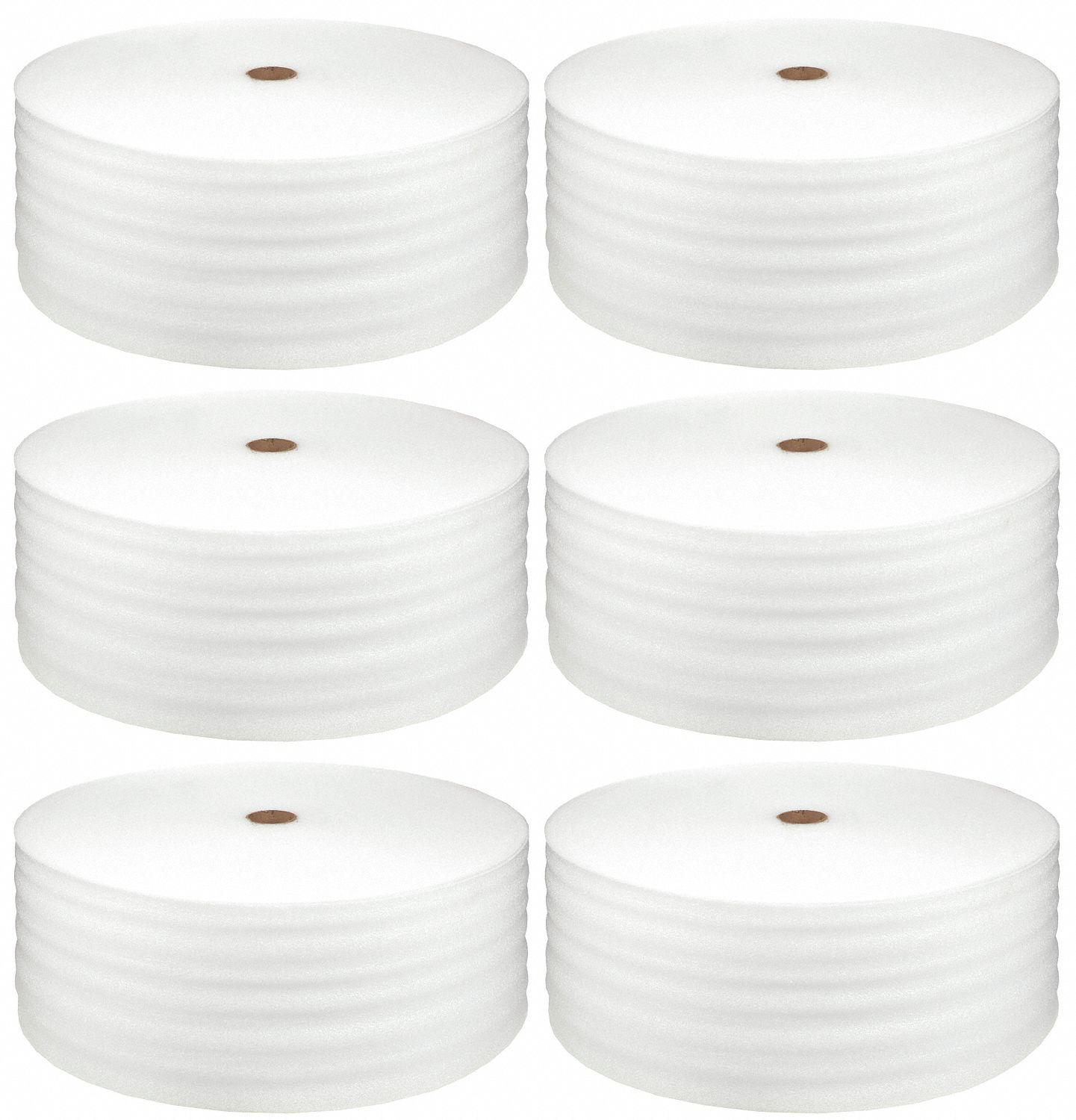 FOAM ROLL, 1/8 IN FOAM THICK, 12 IN ROLL W, STANDARD, 550 FT ROLL L, WHITE, 6 PK