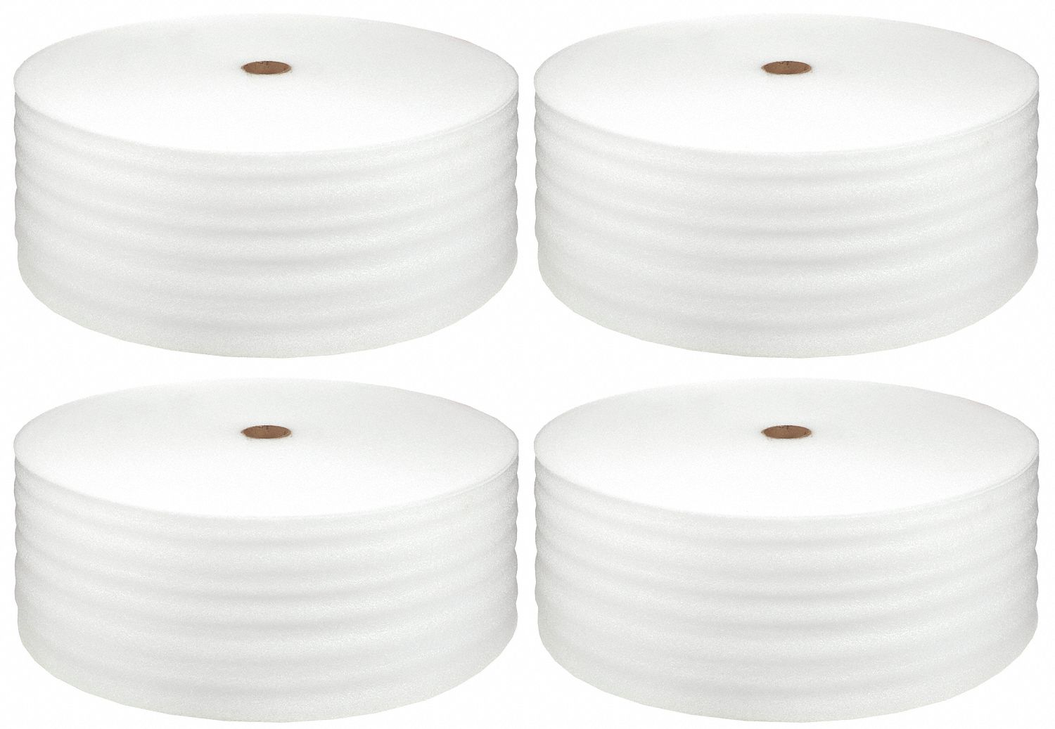 Foam Roll: 1/8 in Foam Thick, 18 in Roll Wd, 550 ft Roll Lg, White, Perforated