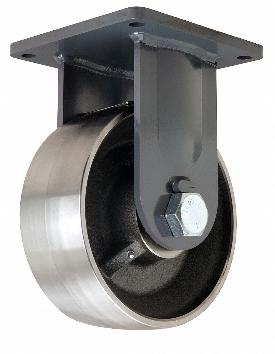 HAMILTON Standard Plate Caster, Rigid, Steel, 18,000 lb, 10 in Wheel