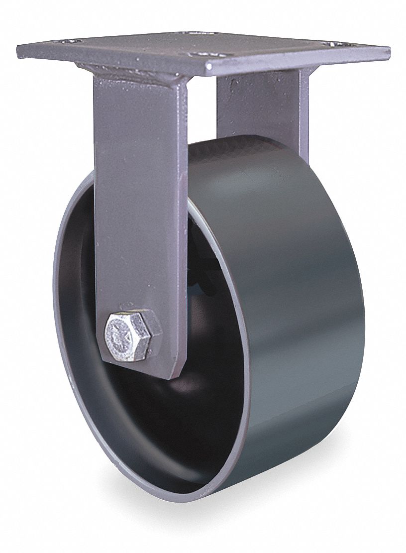 GRAINGER APPROVED Standard Plate Caster 6 in Wheel Dia., 2000 lb, 7 1/