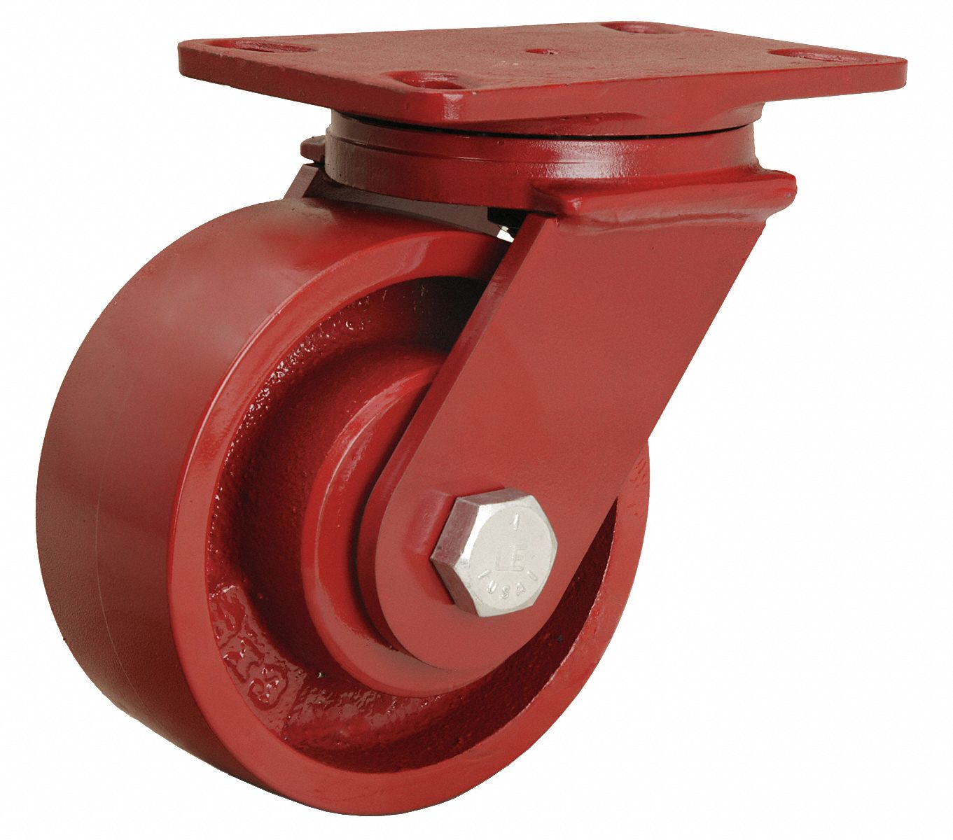 HAMILTON Standard Plate Caster, Swivel, Iron, 2200 lb, 6 in Wheel Dia