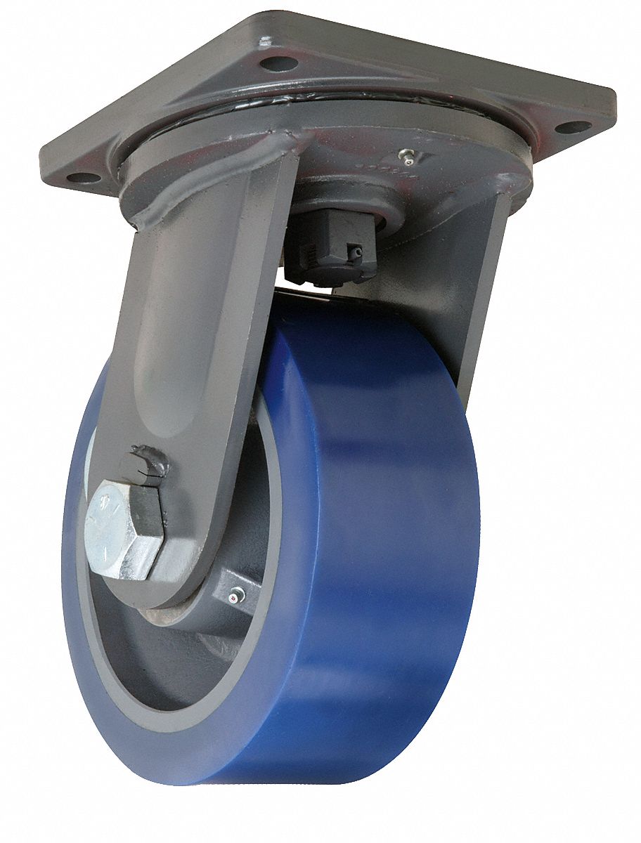 Plate Caster, Swivel, Polyurethane, 13"H