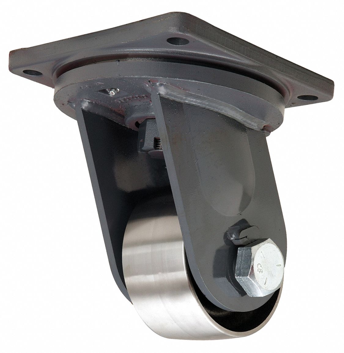 Plate Caster, Swivel, Steel, 10"H