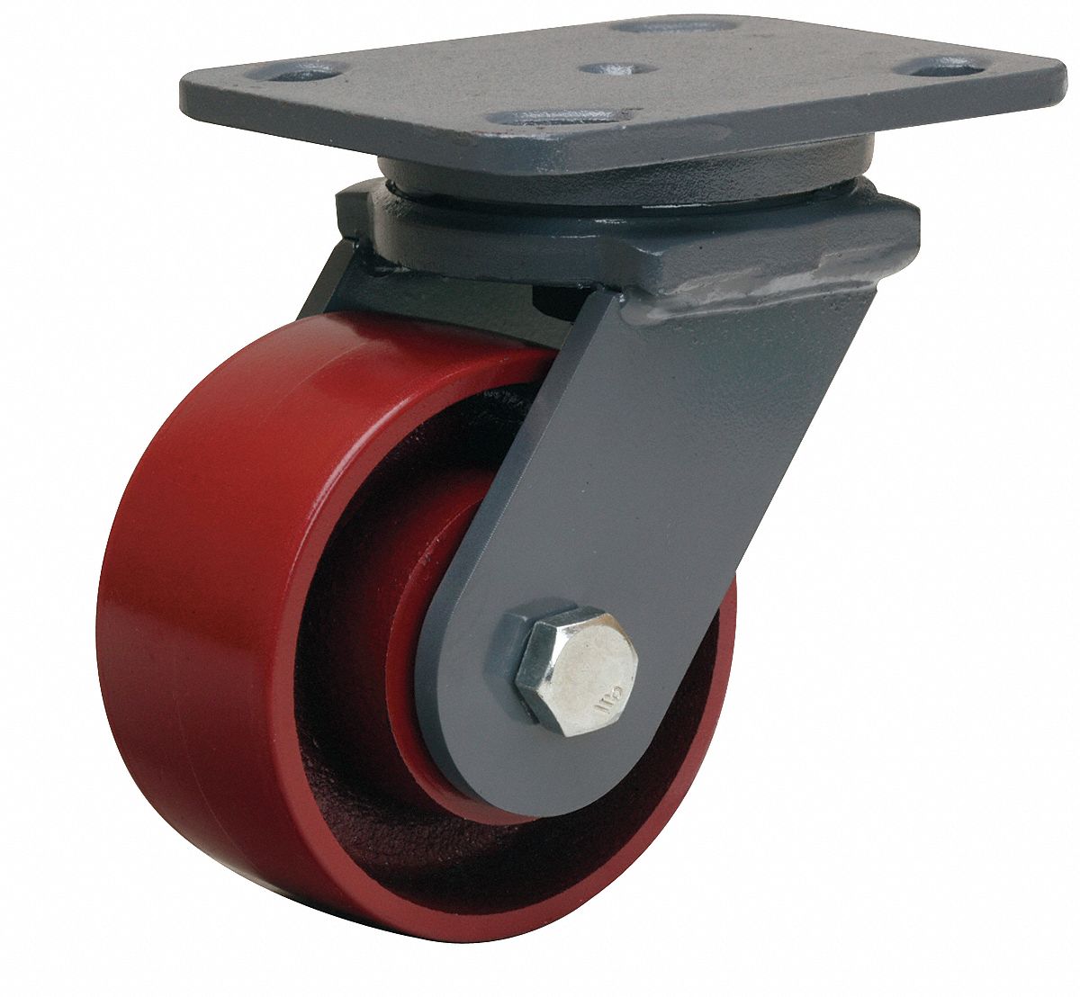 HAMILTON Standard Plate Caster, Swivel, Iron, 1000 lb, 4 in Wheel Dia