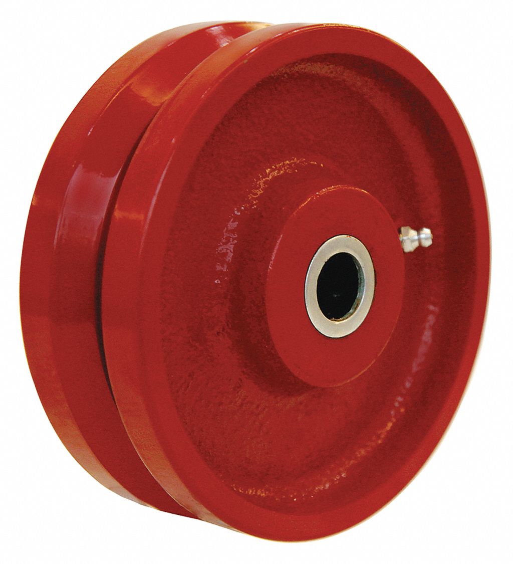 GRAINGER APPROVED VGroove Track Wheel, 6 in Wheel Dia., 1000 lb Load
