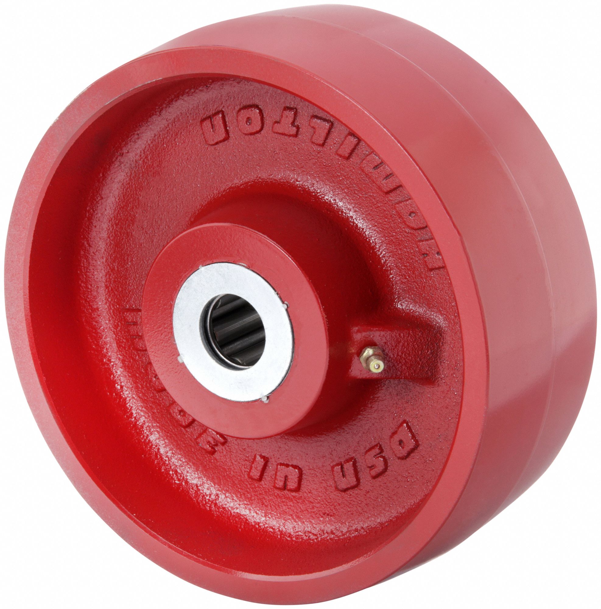 IRON TREAD WHEEL, 8 IN WHEEL DIAMETER, 3 IN WHEEL W, 2,600 LB LOAD RATING, EXTRA HARD