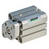 Double Acting Aluminum  Compact Air Cylinder, Through Hole Mount