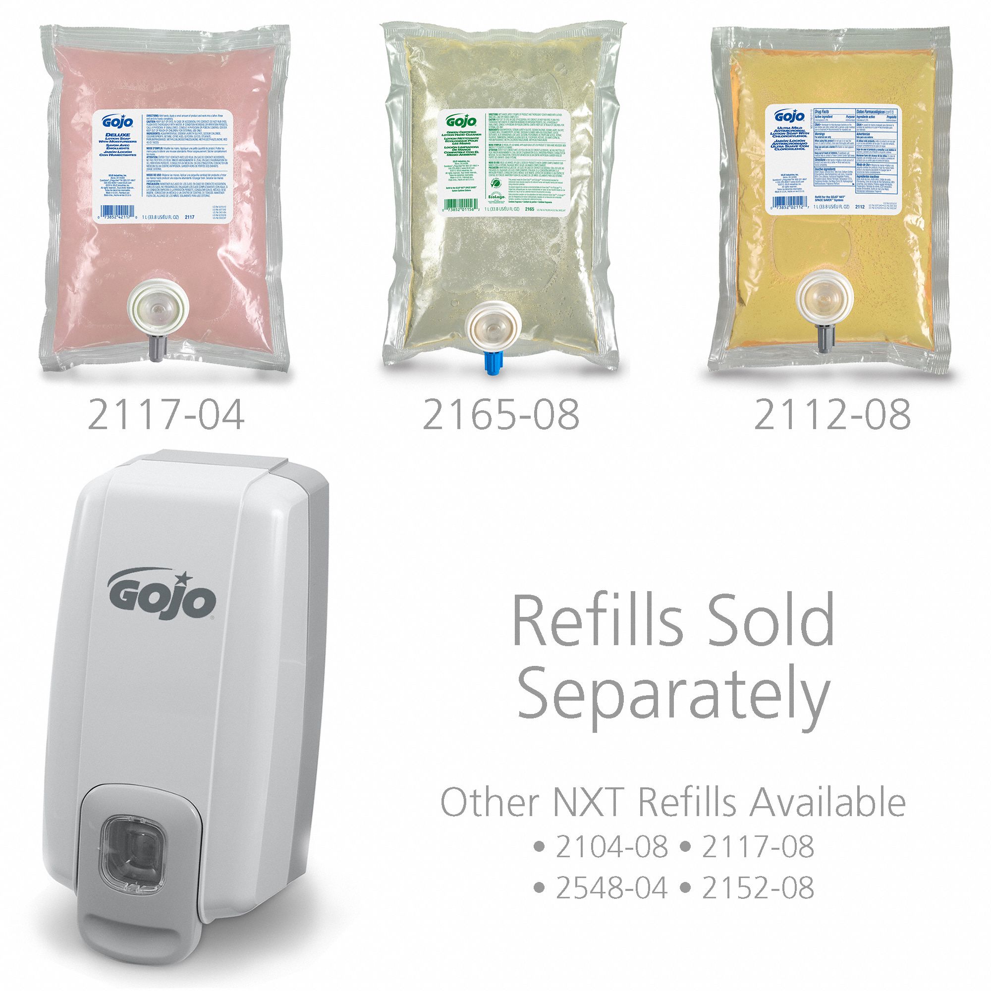 GOJO Soap Dispenser NXT™, Liquid, 1,000 mL Refill Size, Gray 5VN18