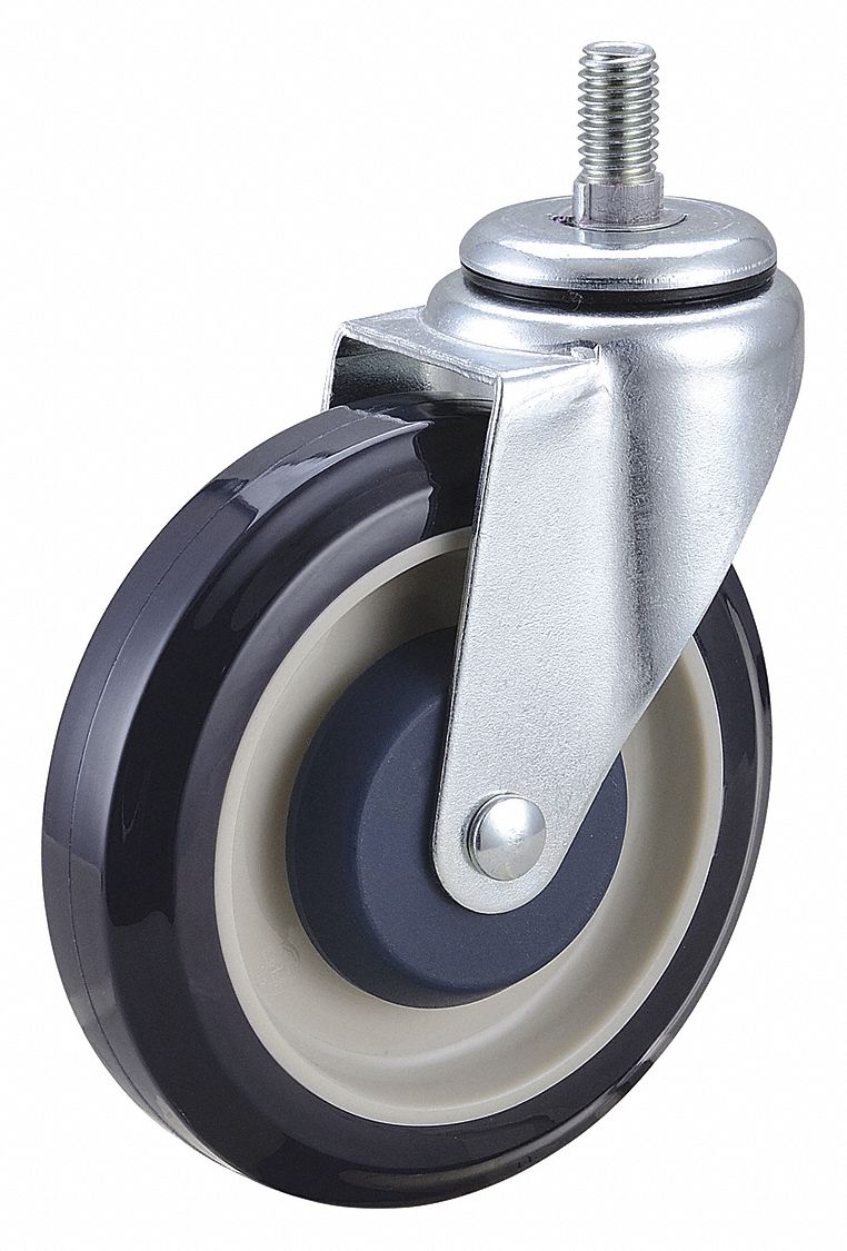GRAINGER APPROVED Threaded Stem Caster for Shopping Carts 5 in Wheel