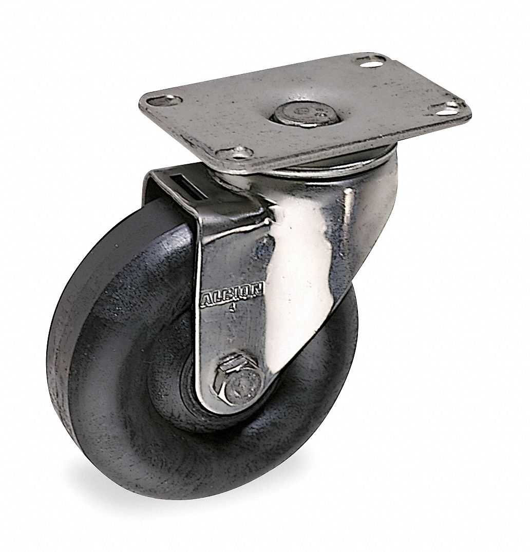 Zoro Select Caster Wheel – 3.5” Diameter, 250 Lb Load Rating, Polyurethane Wheel For Carts & Equipment