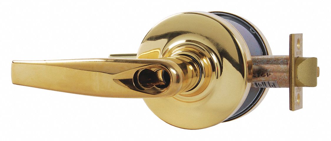 Door Lockset: Office Lever Locksets, Brass, ADA Compliant, SFIC