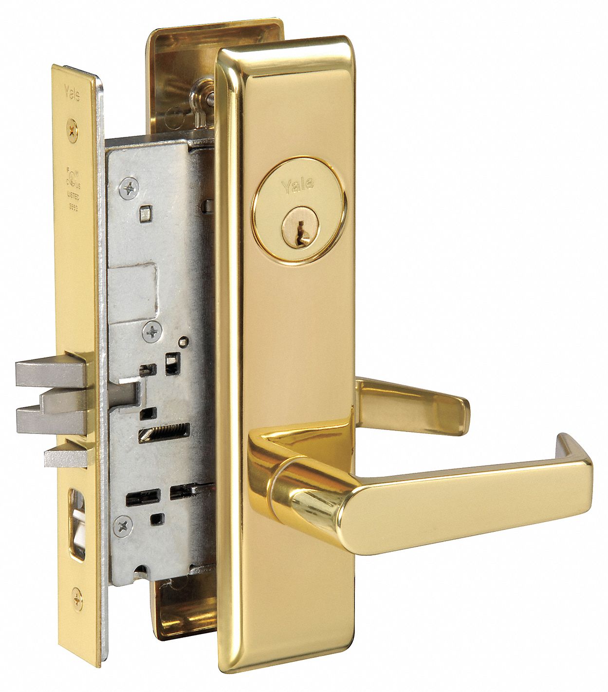 YALE, Office Lever Locksets, Brass, Door Lockset - 4ECG4|AUCN8807FLX605 ...