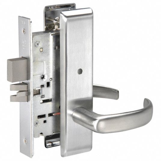 Mortise Lockset, Mechanical, Keyed Different, Dull Chrome, 2 3/4 in ...