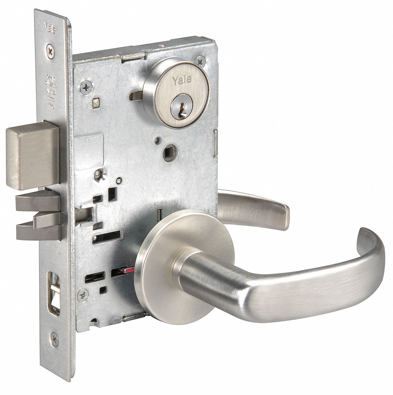 Door Lockset: Office Lever Locksets, Chrome, ADA Compliant, LFIC