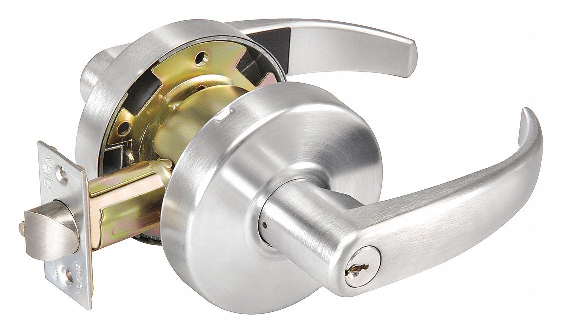 Door Lockset: Classroom Lever Locksets, Chrome, ADA Compliant, SFIC