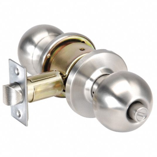 YALE Knob Lockset: 2, 4600 Ball, Satin Stainless Steel, Not Keyed, ANSI ...