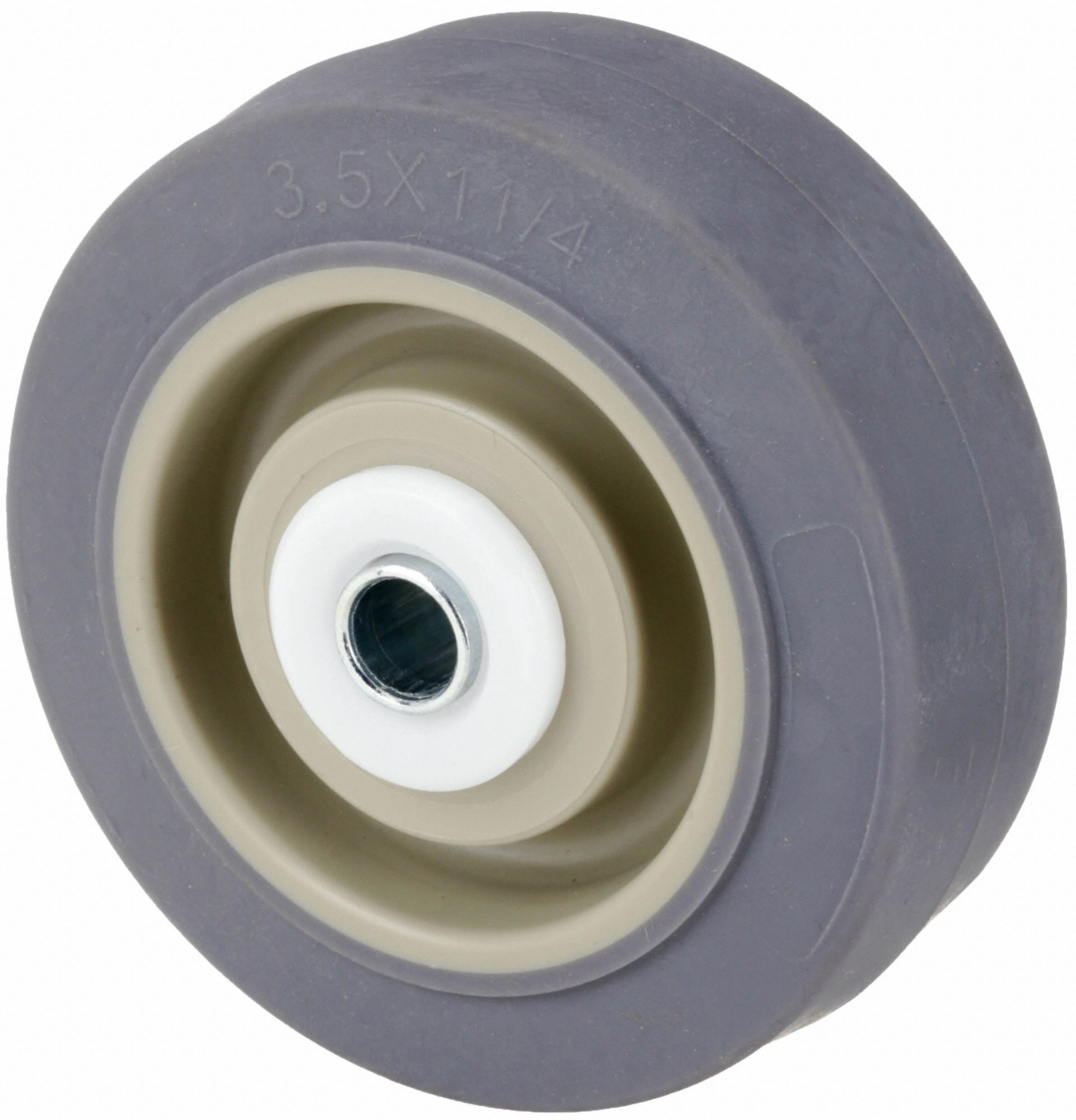 NONMARKING RUBBER TREAD ON PLASTIC CORE WHEEL, 3½ IN WHEEL DIAMETER, 0 TO 299 LB