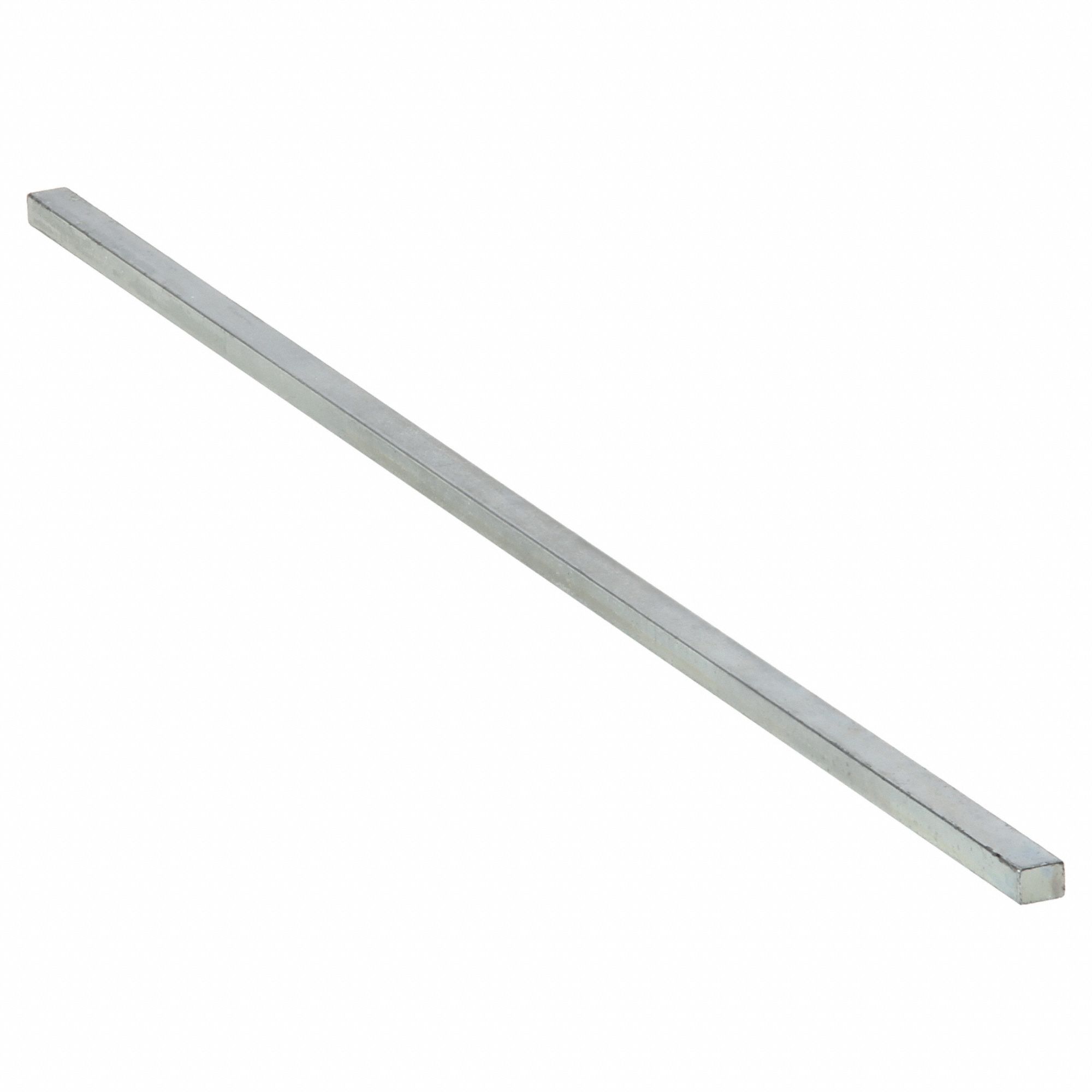 Key Stock, 12 in L, Steel, 1/2 in W: Inch, Undersized Key Stock, 3/8 in Ht, 12 in Lg, 1/2 in Wd, Steel