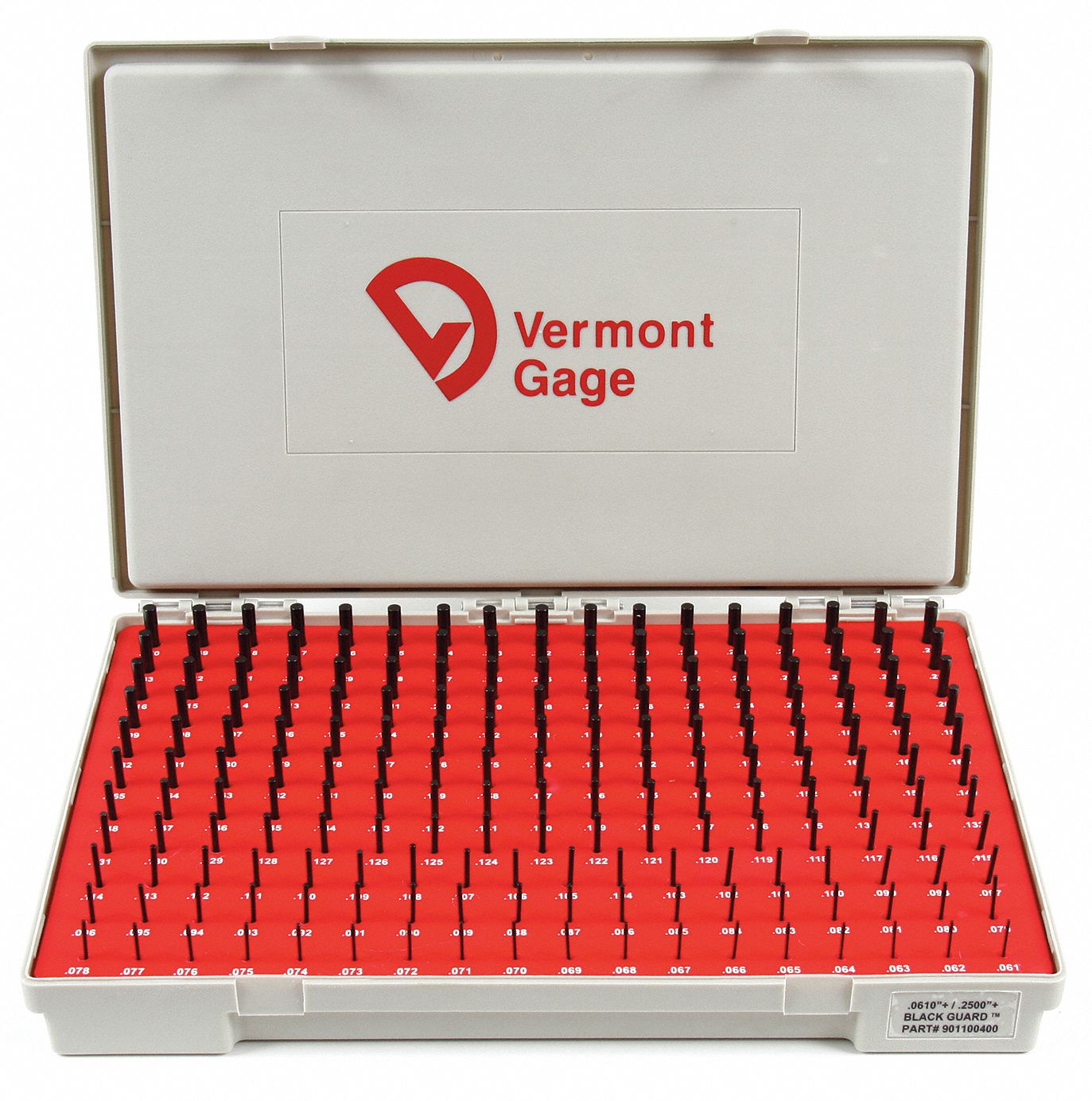 VERMONT GAGE Black OxideCoated Pin Gauge Set 0.0610 in to 0.2500 in