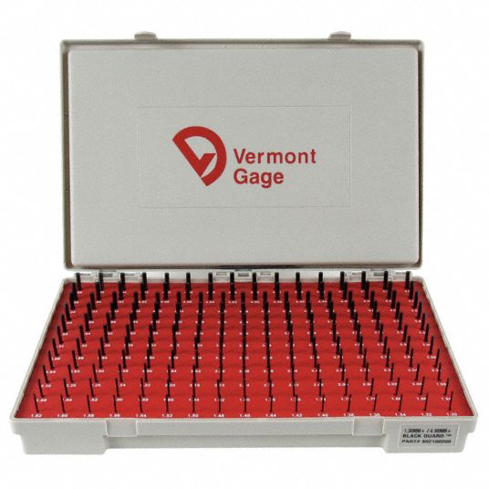 VERMONT GAGE Black OxideCoated Pin Gauge Set, Number of Gauges 185