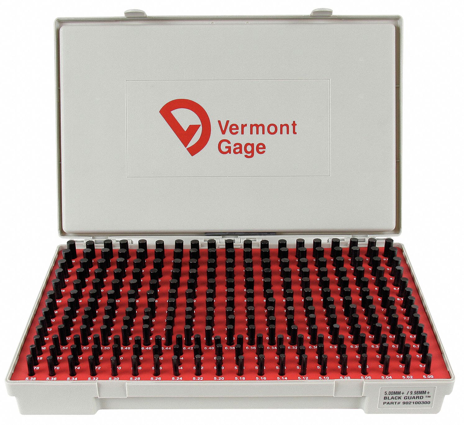 VERMONT GAGE Black OxideCoated Pin Gauge Set 5.00 to 9.98 mm Dia