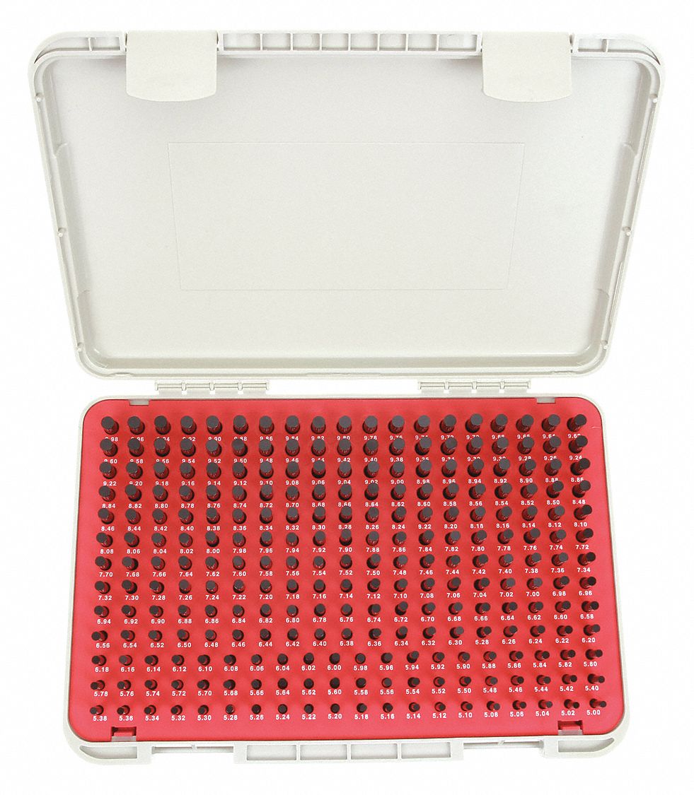 VERMONT GAGE BLACK OXIDECOATED PIN GAUGE SET, 5 TO 9.98MM DIAMETER