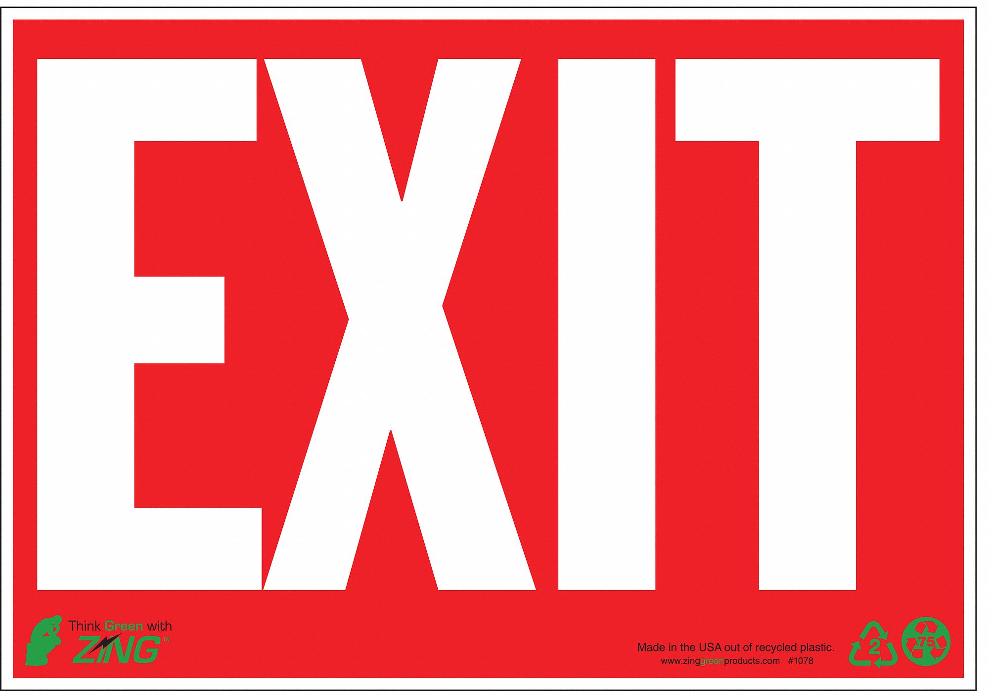 SIGN EXIT RED-WHITE 7X10 PL