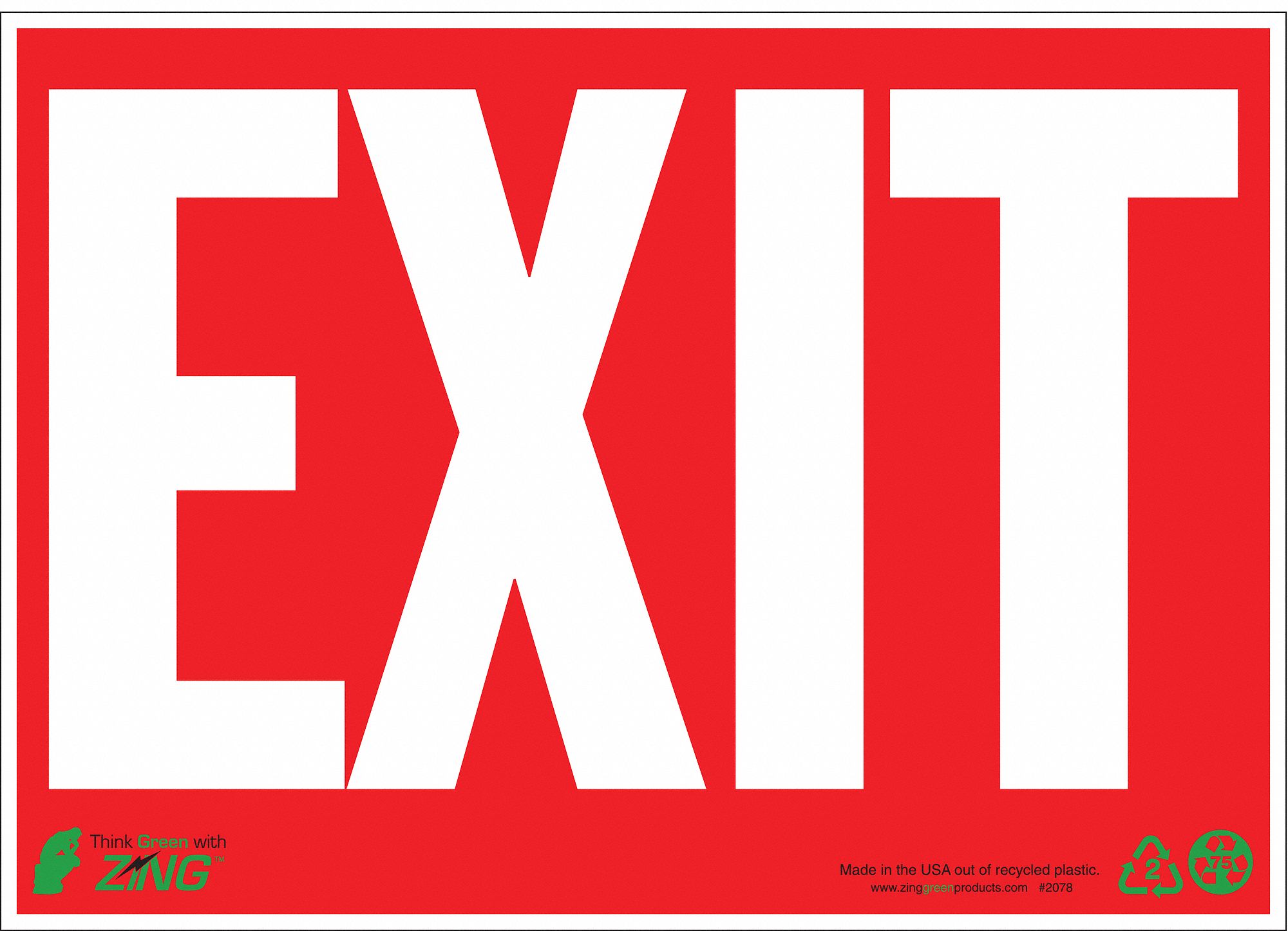 SIGN EXIT RED-WHITE 10X14 PL