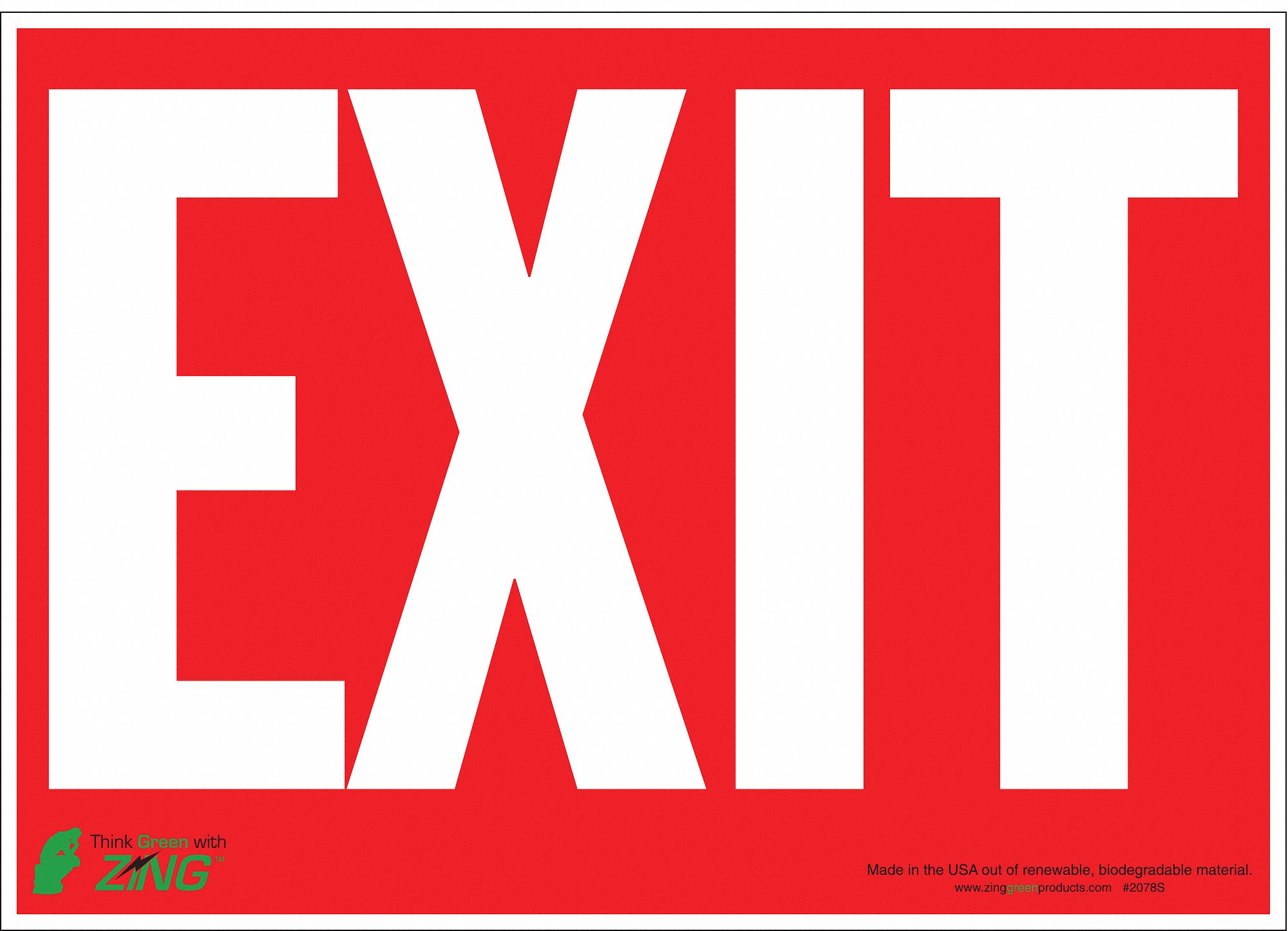 その他 SiN CONDOR EXIT SIGN, SELF STICKING, RED/WHITE, 10 X 7 IN