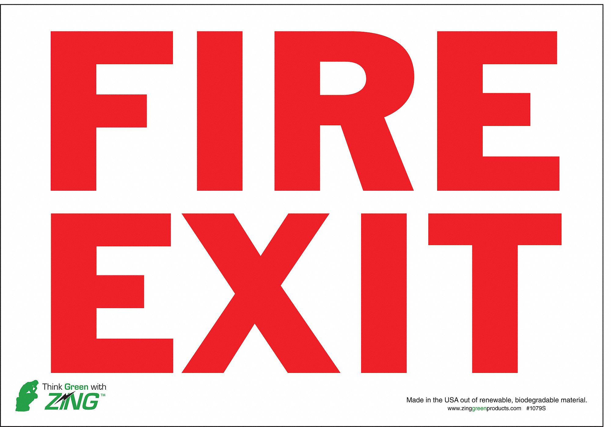 FIRE EXIT SIGN, POLYESTER, RECTANGLE, ENGLISH