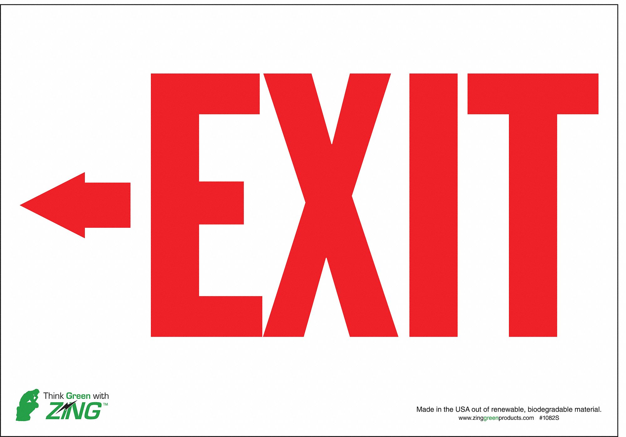 Exit Sign, Polyester, Rectangle, English - Grainger