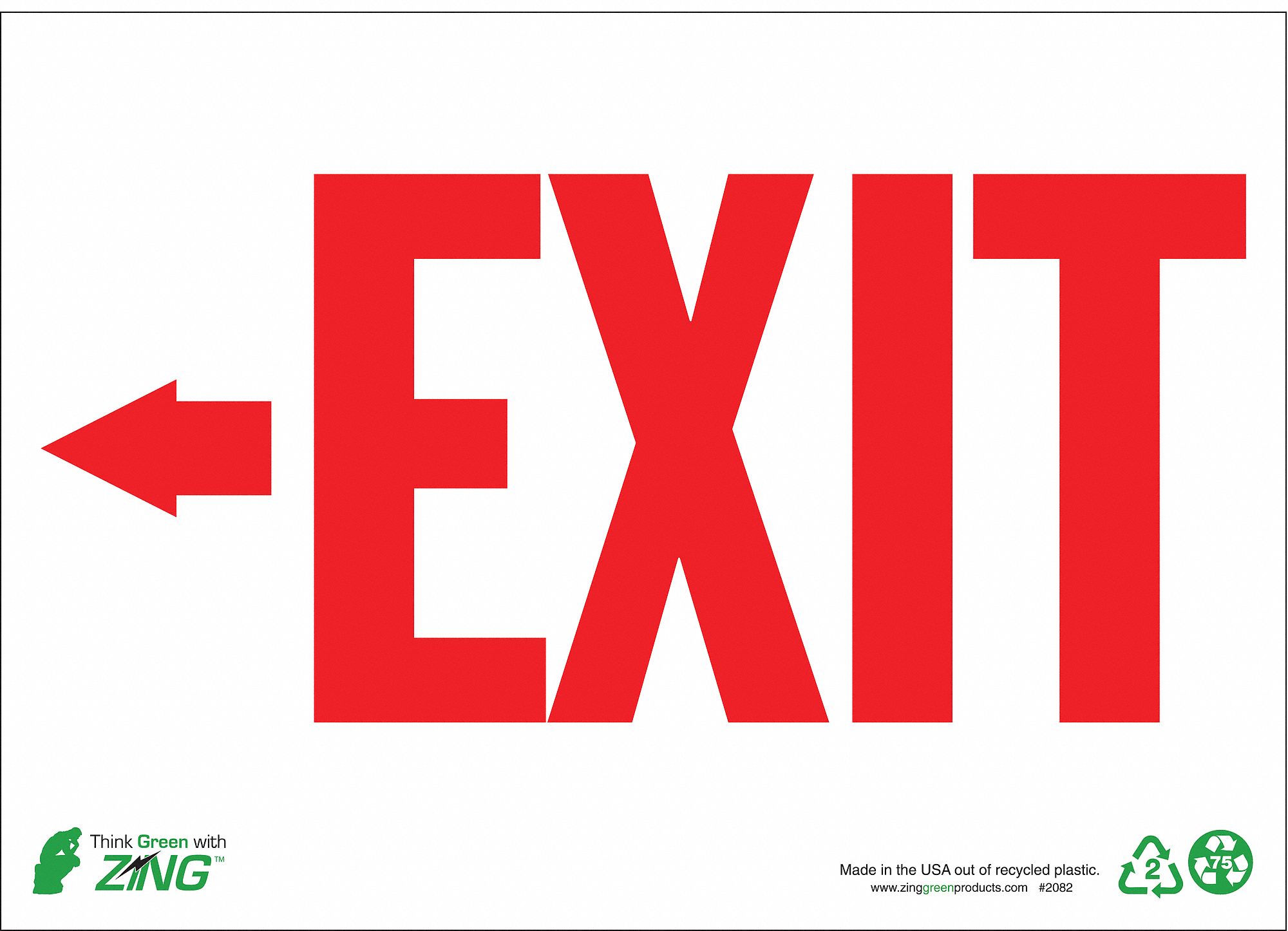 SIGN EXIT LEFT ARROW 10X14 PL