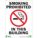 NO SMOKING SIGN, ALUMINUM, MOUNTING HOLES, 14 IN X 10 IN NOMINAL SIGN SIZE, SMOKING PROHIBITED IN THIS BUILDING