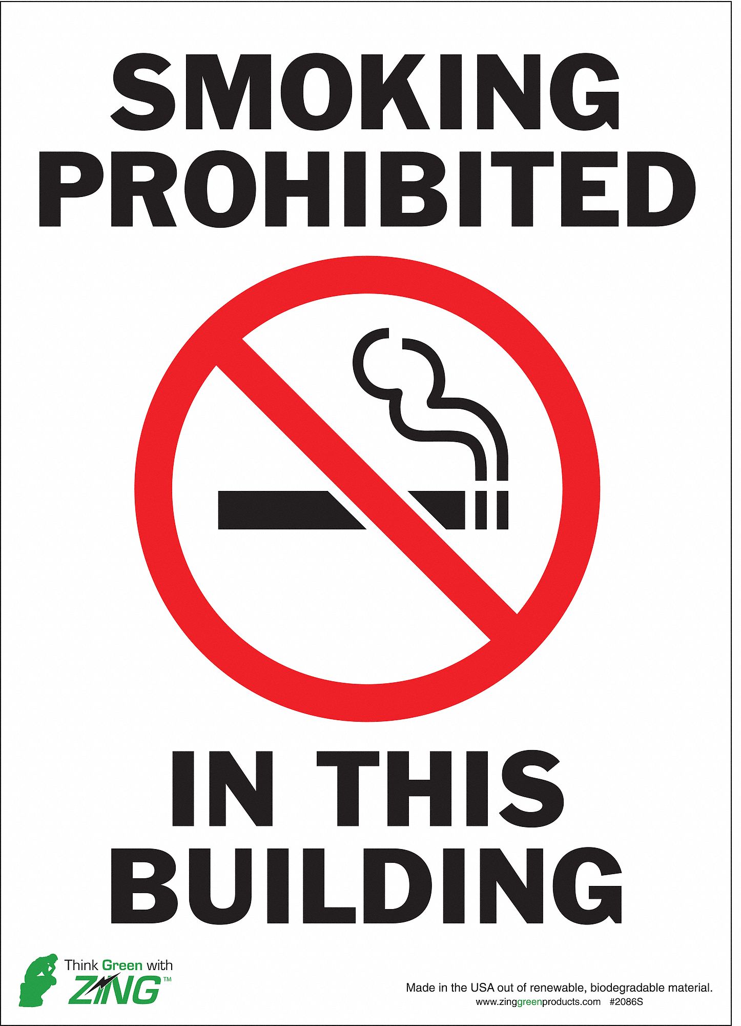 NO SMOKING SIGN, POLYESTER, RECTANGLE, ENGLISH, 14 X 10 IN