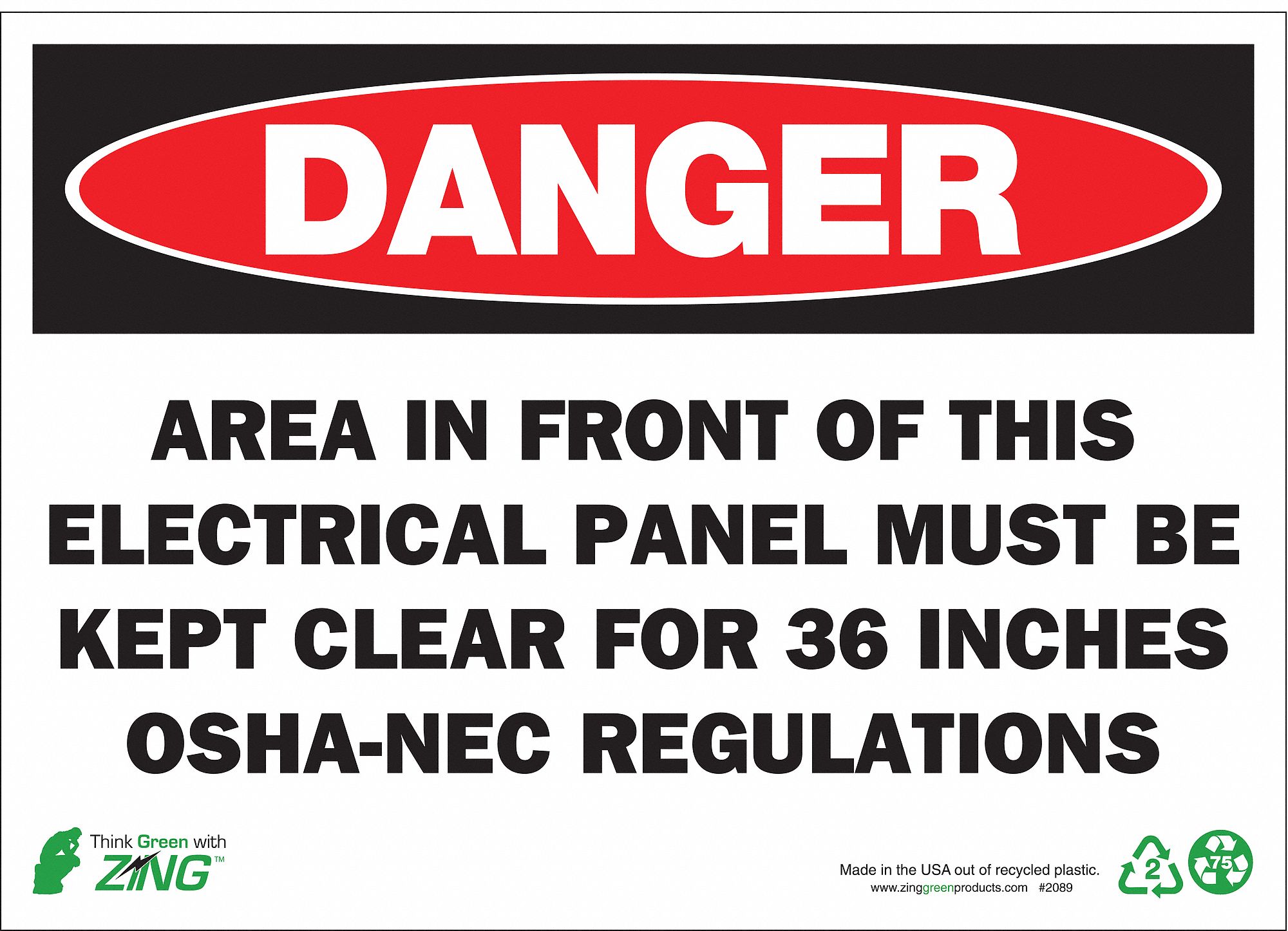 SIGN DANGER ELECTRICAL PANEL 10X14