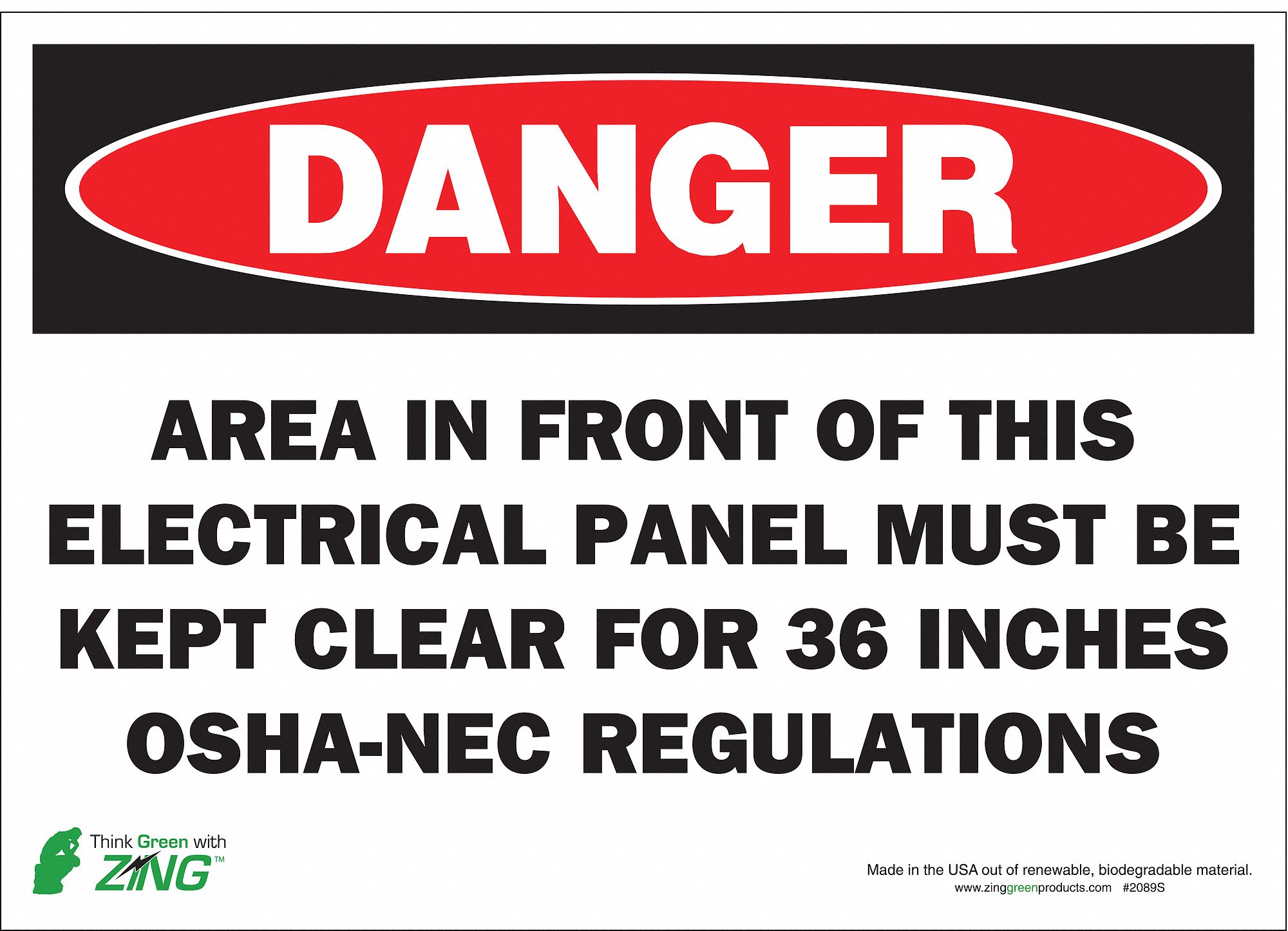 DANGER SIGN, POLYESTER, RECTANGLE, ENGLISH, 14 X 10 IN