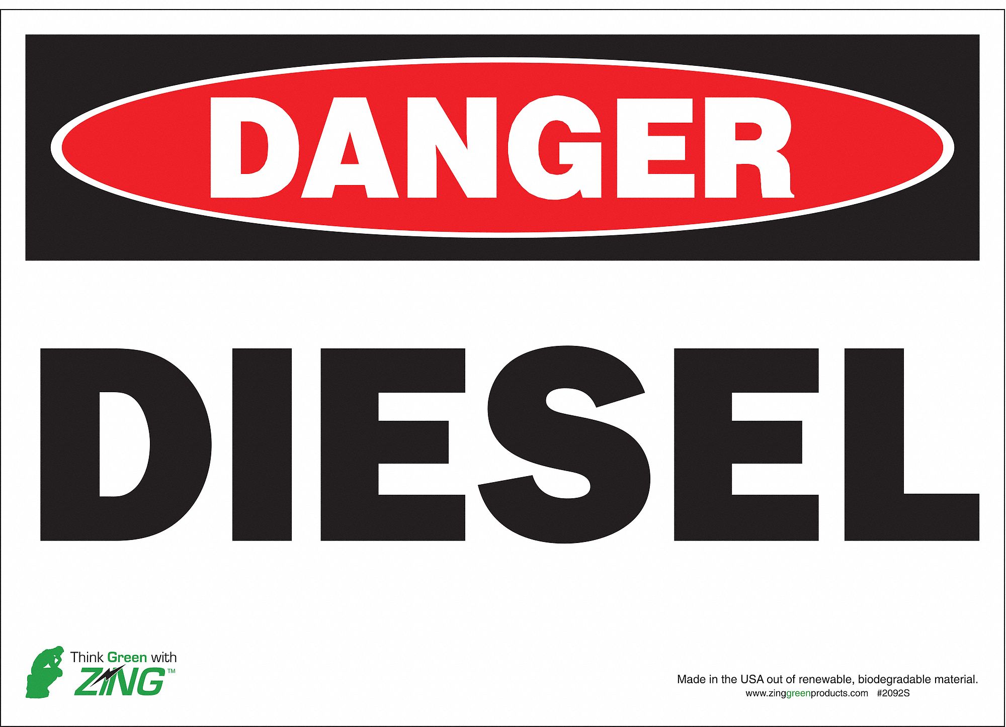 DANGER SIGN, POLYESTER, RECTANGLE, ENGLISH, 14 X 10 IN